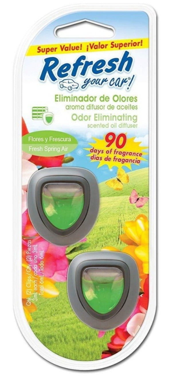 Refresh-2Pack Mini Diffusor Flores Y Frescura Air Freshener (Made in USA) Alliance Auto Products
