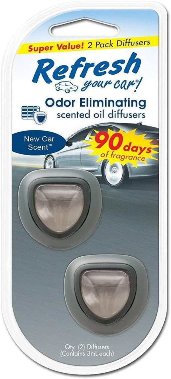 Refresh-2Pack Mini Diffusor New Car Air Freshener  (Made in USA) Alliance Auto Products