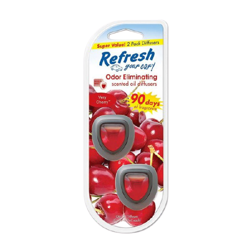Refresh-2Pack Mini Diffusor Very Cherry Air Freshener  (Made in USA) Alliance Auto Products