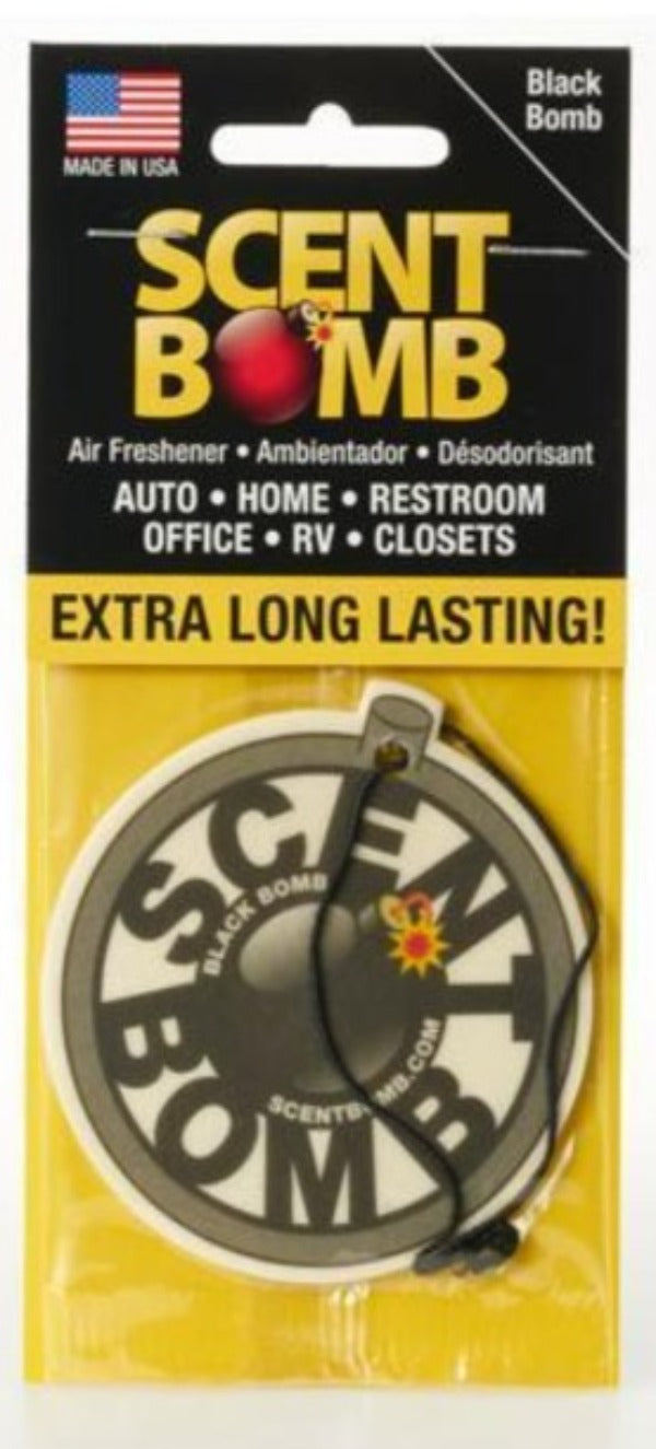 Scent Bomb Air freshener Hanging Circle Black Bomb 2 Pieces (Made in USA) Alliance Auto Products