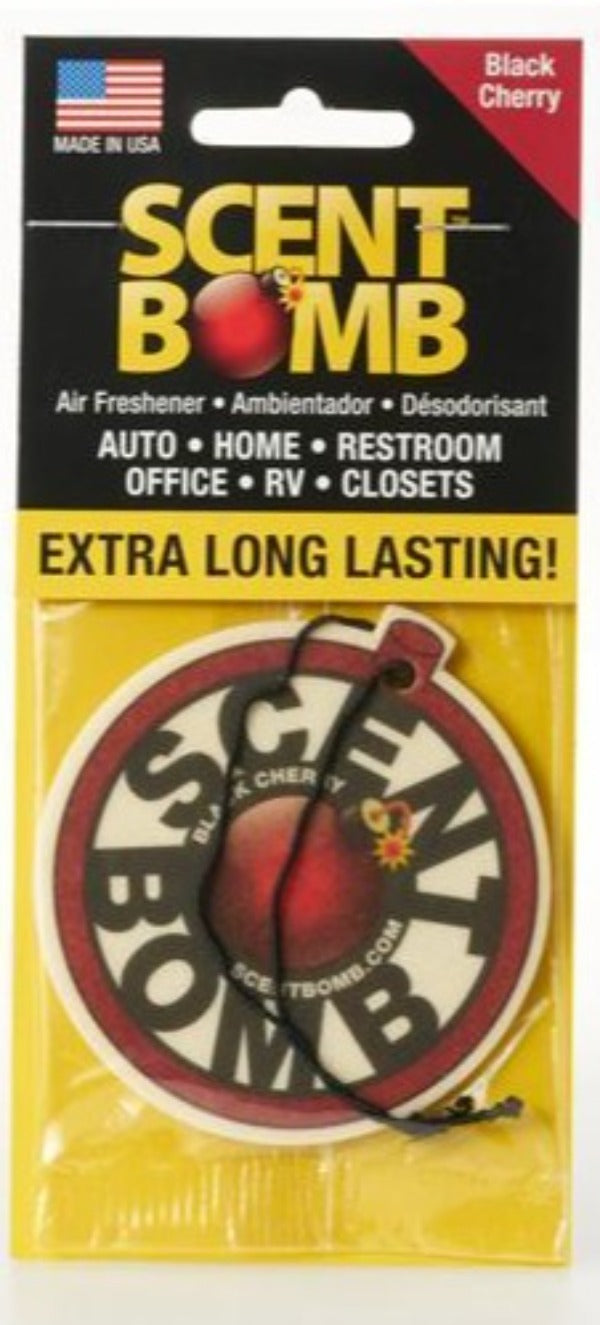 Scent Bomb Air freshener Hanging Circle Black Cherry 2 Pieces (Made in USA) Alliance Auto Products