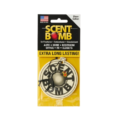 Scent Bomb Air freshener Hanging Circle Clean Cotton 2 Pieces (Made in USA) Alliance Auto Products