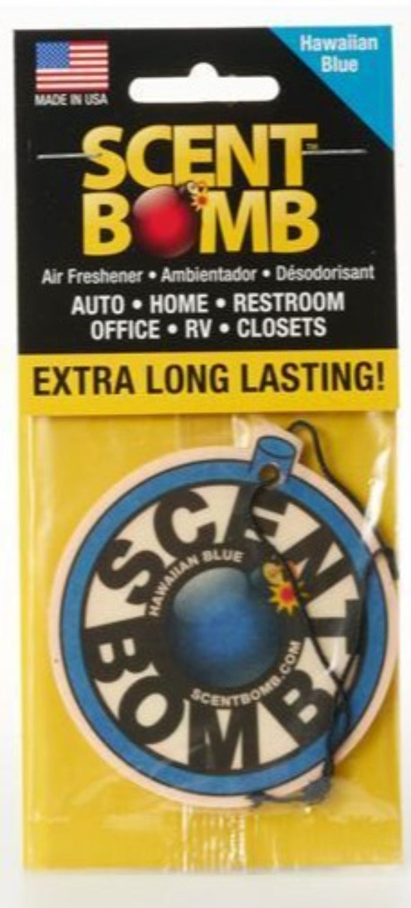 Scent Bomb Air freshener Hawaiian Blue 2 Pieces (Made in USA) Alliance Auto Products