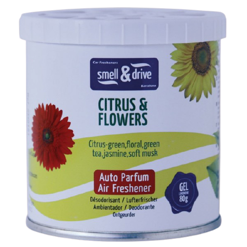 Smell And Drive-Gel Can Air Freshener (80g, Citrus And Flowers) (Made in Spain) Alliance Auto Products
