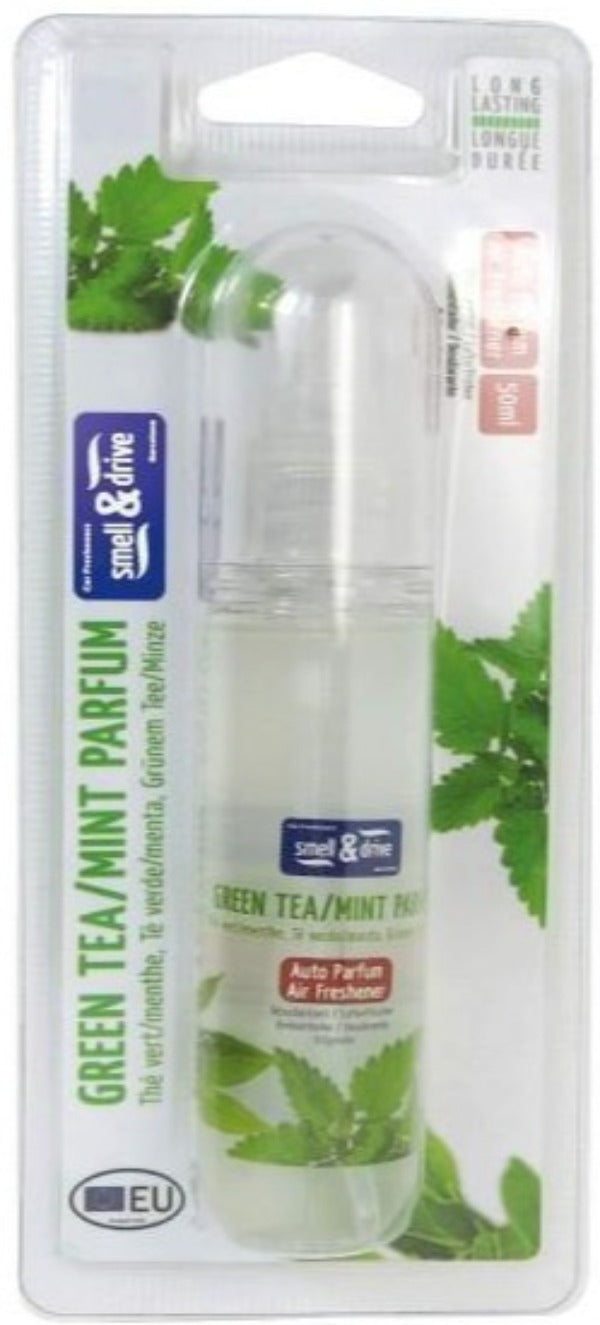 Smell And Drive-Spray Air Freshener (50 ml, Green Tea Mint ) (Made in Spain) Alliance Auto Products