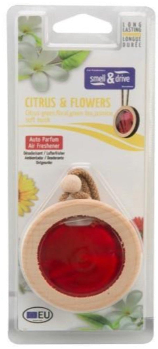 Smell & Drive Hanging Air Freshener (6 ml, Citrus & Flowers) (Made in Spain) Alliance Auto Products